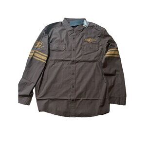 Harley Davidson Mens Open Road Shirt - Java - Button Down Work Shirt 3XL